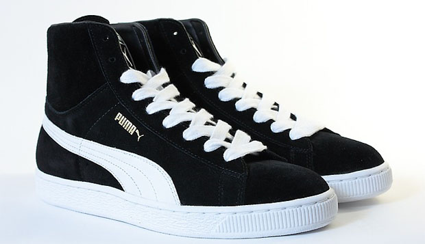 black and white high top pumas